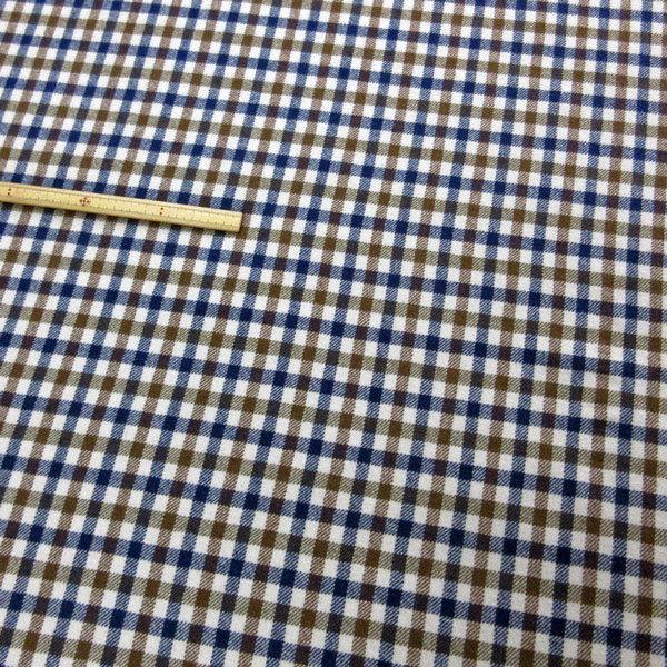 ウール混生地（YWEX8） チェック柄（サイズ約6mm x 8mm） 生地巾150cm
