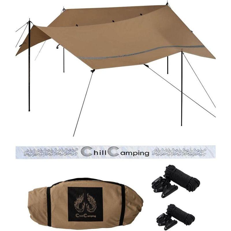 ChillCamping （チルキャンピング） TC リフレクター タープ 4m×4m 難燃 スクエアタープ レクタ タープテント キャンプ 4m×4m スクエアタープ レクタ チルキャンピング TC リフレクター タープ 難燃 タープテント キャンプ