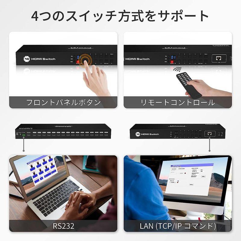 TESmart　HDMI　切り替え器　切替器　16台パソコン1ディスプレイ用　4K@60Hz　16ポート　16入力1出力　HDMI　HDMI