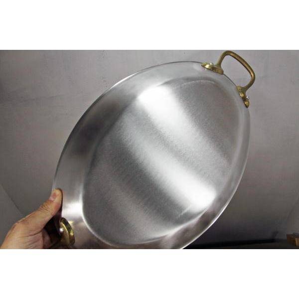 アルミ楕円両手鍋36cm アクアパッツァ鍋 パエリア鍋 オーバルパン 蓋