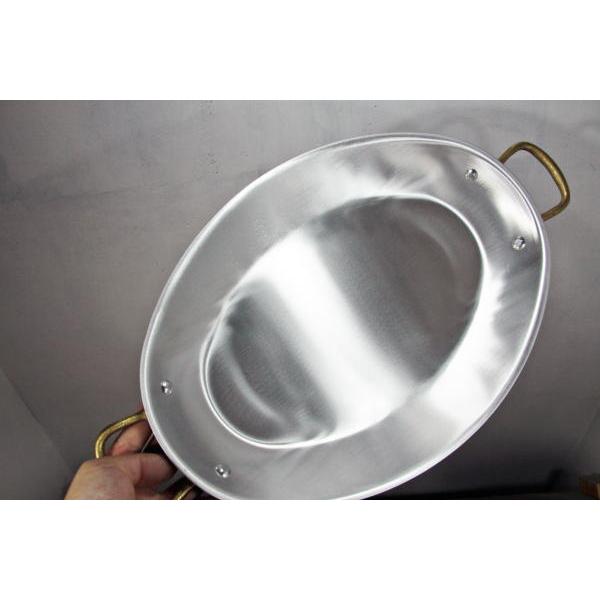 アルミ楕円両手鍋36cm アクアパッツァ鍋 パエリア鍋 オーバルパン 蓋