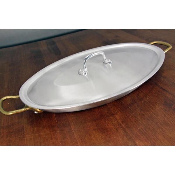 アルミ楕円両手鍋36cm アクアパッツァ鍋 パエリア鍋 オーバルパン 蓋