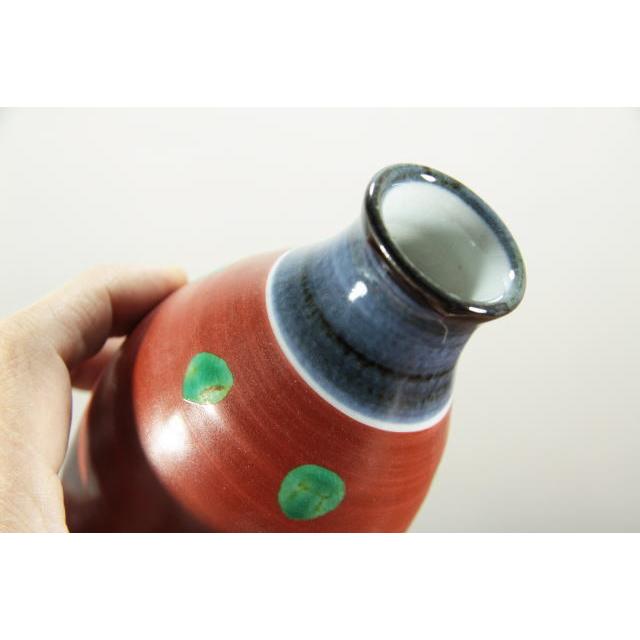 露古寿窯 赤絵点文徳利 240cc 2合徳利 青い ろこじゅがま 京都 民