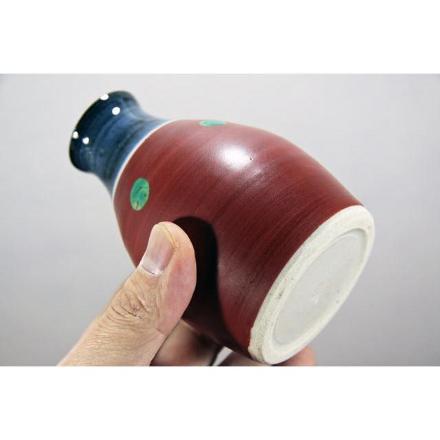 露古寿窯 赤絵点文徳利 240cc 2合徳利 青い ろこじゅがま 京都 民