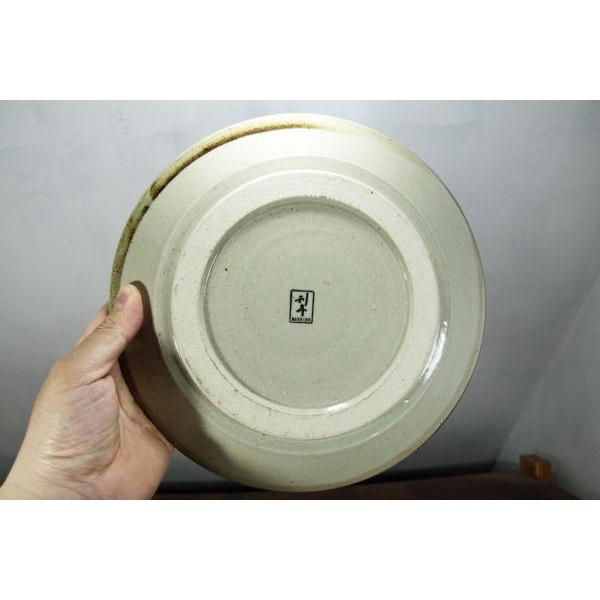 益子焼 打刷毛目柿釉8寸皿 24cm メイン皿 中皿 丈夫 厚みがある ましこ