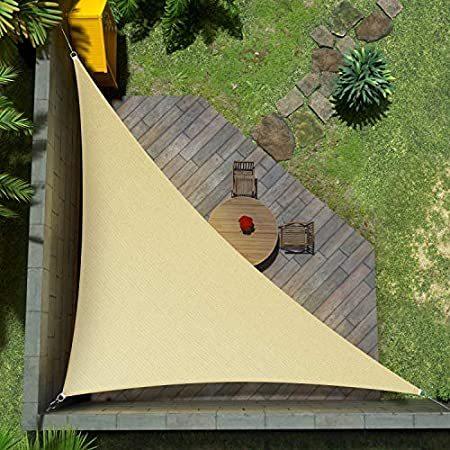 日本最大のブランド 特別価格Amgo 24' x 24' x 33.9' Beige Right Triangle Sun Shade Sail Canopy Awning Sh好評販売中 日よけ、サンシェード