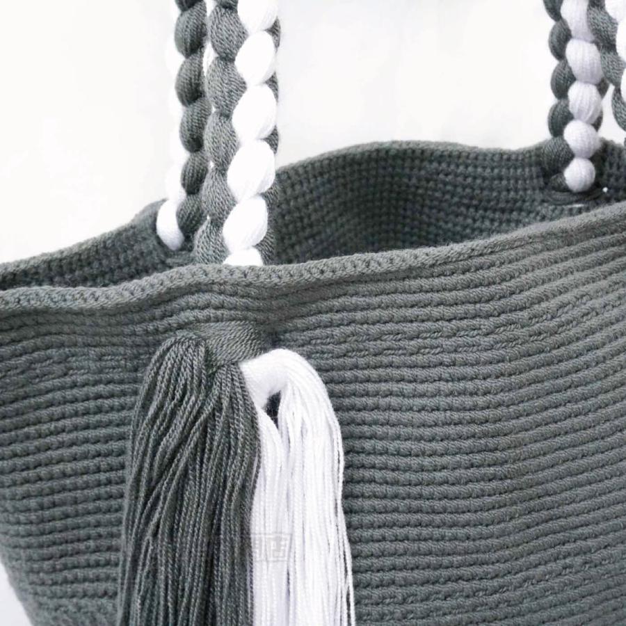 wayuu ワユーバッグ コロンビア製 Lシングルスレッドグレートート ワユーバッグ wayuu bag マザーズバッグ ショルダーバッグ レディース