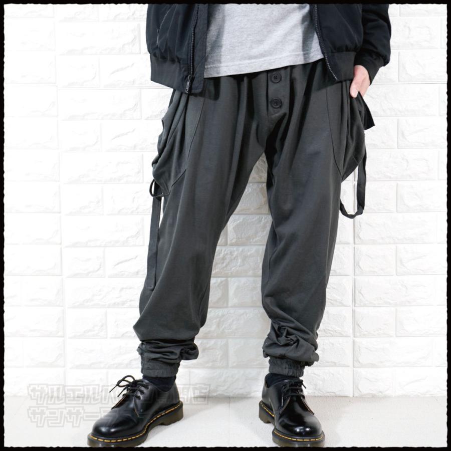 ISAORA イサオラ ベルト付きサルエルテックパンツ Y2K アメリカモード モード系 V系 サルエルパンツ ジョガーパンツ スウェット メンズ