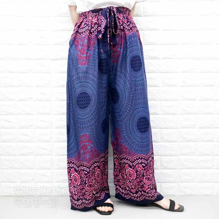 kapital パンツ　エスニック　ガウチョパンツ　アミッシュパンツ アメリカ古着 OLD インド綿ワイドパンツ エスニック柄 ガウチョ