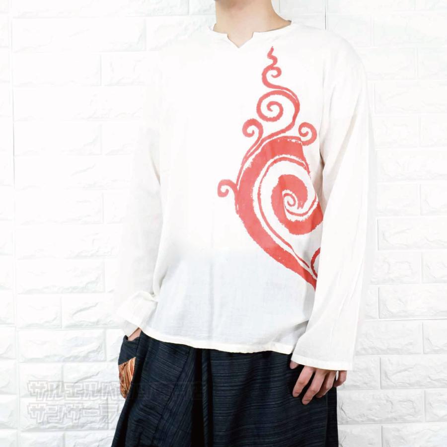 エスニック Tシャツ 長袖 クルタシャツ トップス メンズ レディース