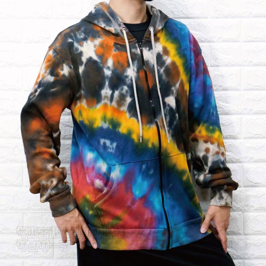 裏起毛 エスニック パーカー アウター タイダイ染め メンズ レディース