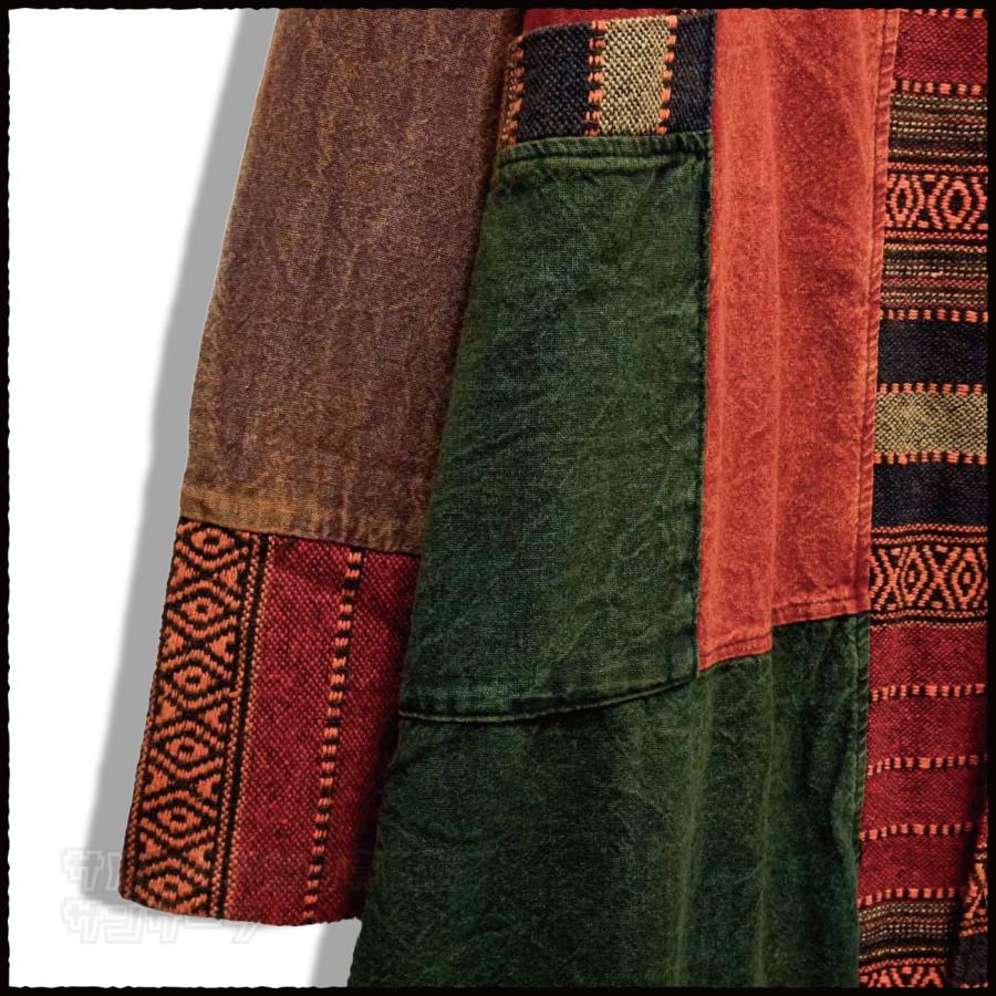 エスニック ロングコート アウター メンズ レディース 秋 冬