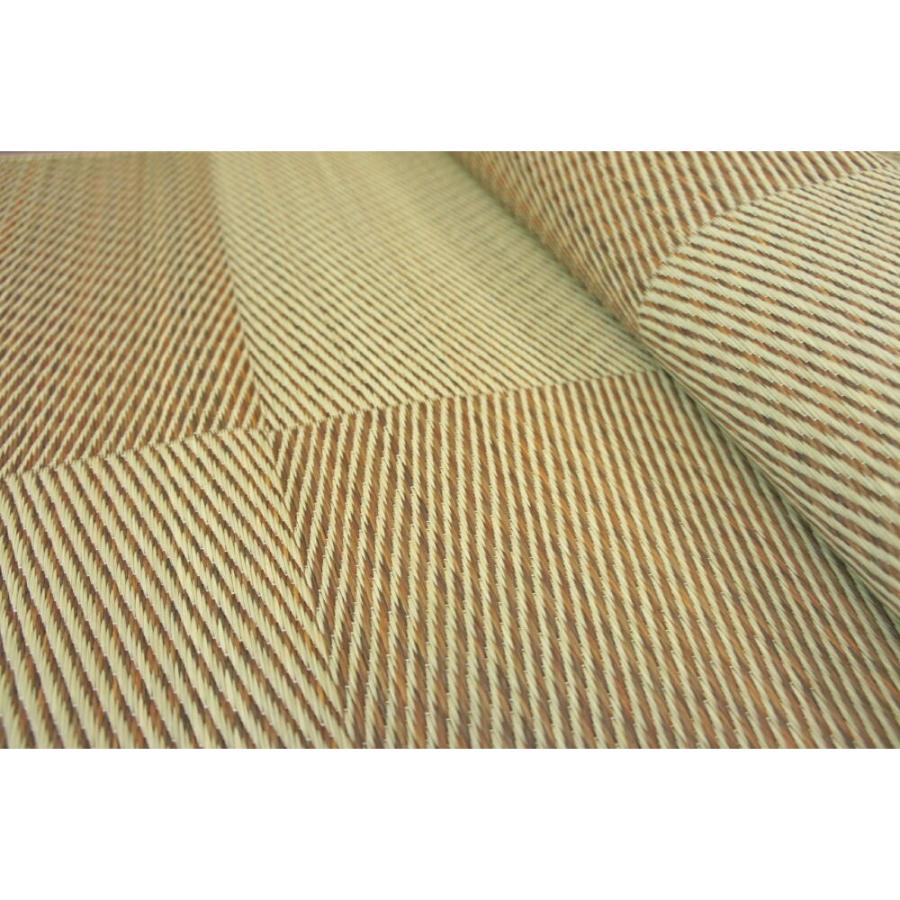 江戸間8畳 348x352cm い草裏貼カーペット「光妙」ブラウン色 【裏貼花ござ】