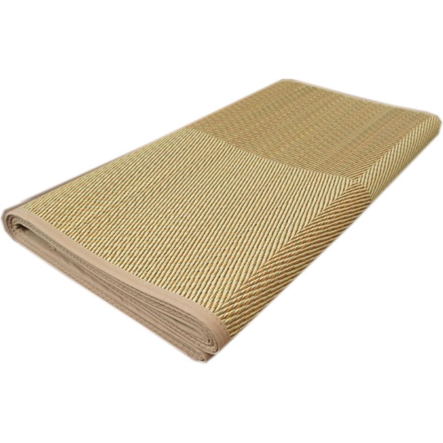 江戸間8畳 348x352cm い草裏貼カーペット「光妙」ブラウン色 【裏貼花ござ】