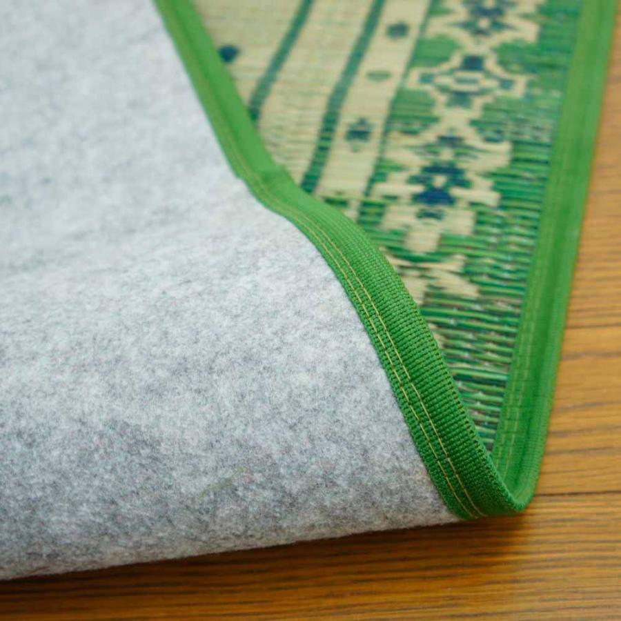 国産 い草1畳花ござ裏貼 花柄 80x160cm 廊下敷 リビングマット 玄関