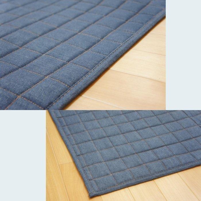 ラグ カーペット デニムラグ 185x240cm 3畳用 インディゴ ブルー色