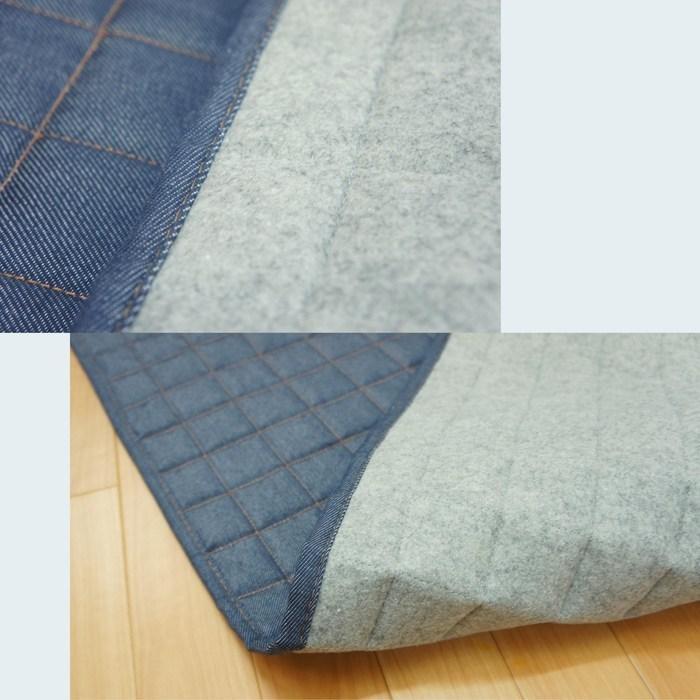 ラグ カーペット デニムラグ 185x240cm 3畳用 インディゴ ブルー色