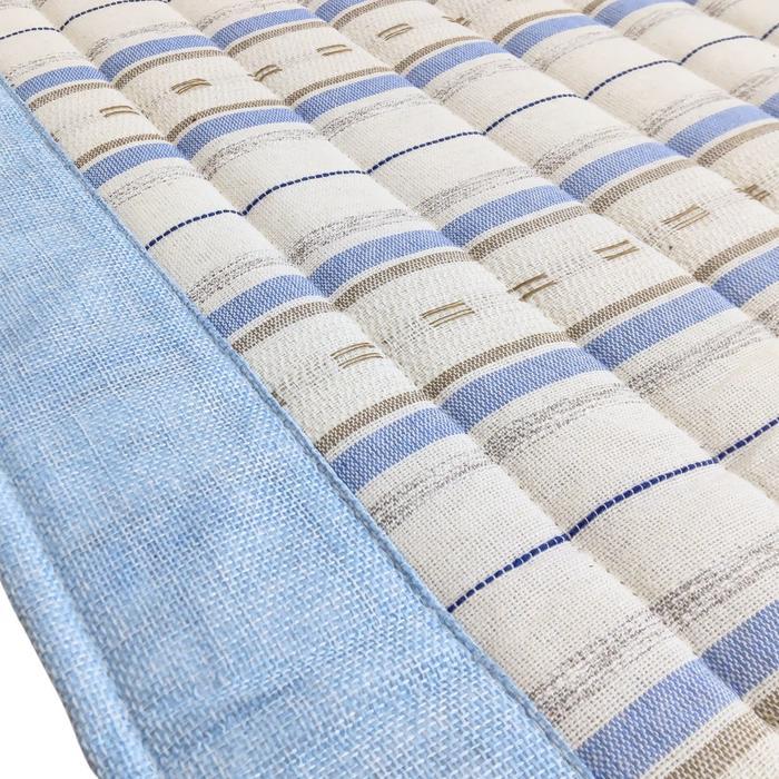 ご家庭で洗えるインド綿風キルトラグ サラサ ブルー色 180x240cm 3畳用