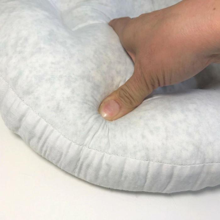 国産ドーナツ型円座クッション コラム グレー色 38cm丸x7cm