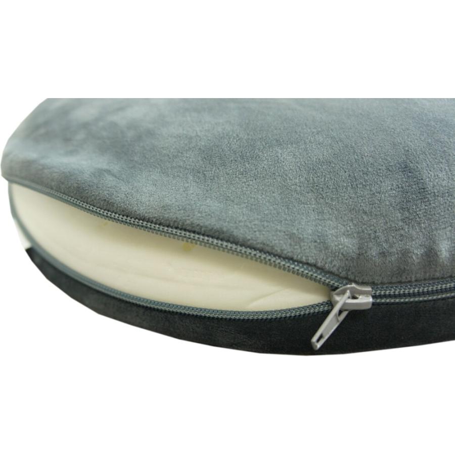 40Rx5cm 円座ドーナツ型クッション 低反発ウレタン入り グレー色