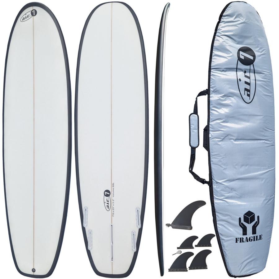213cm ロングボード 7ft x 23in surfboard ハードケース付き 5枚フィン
