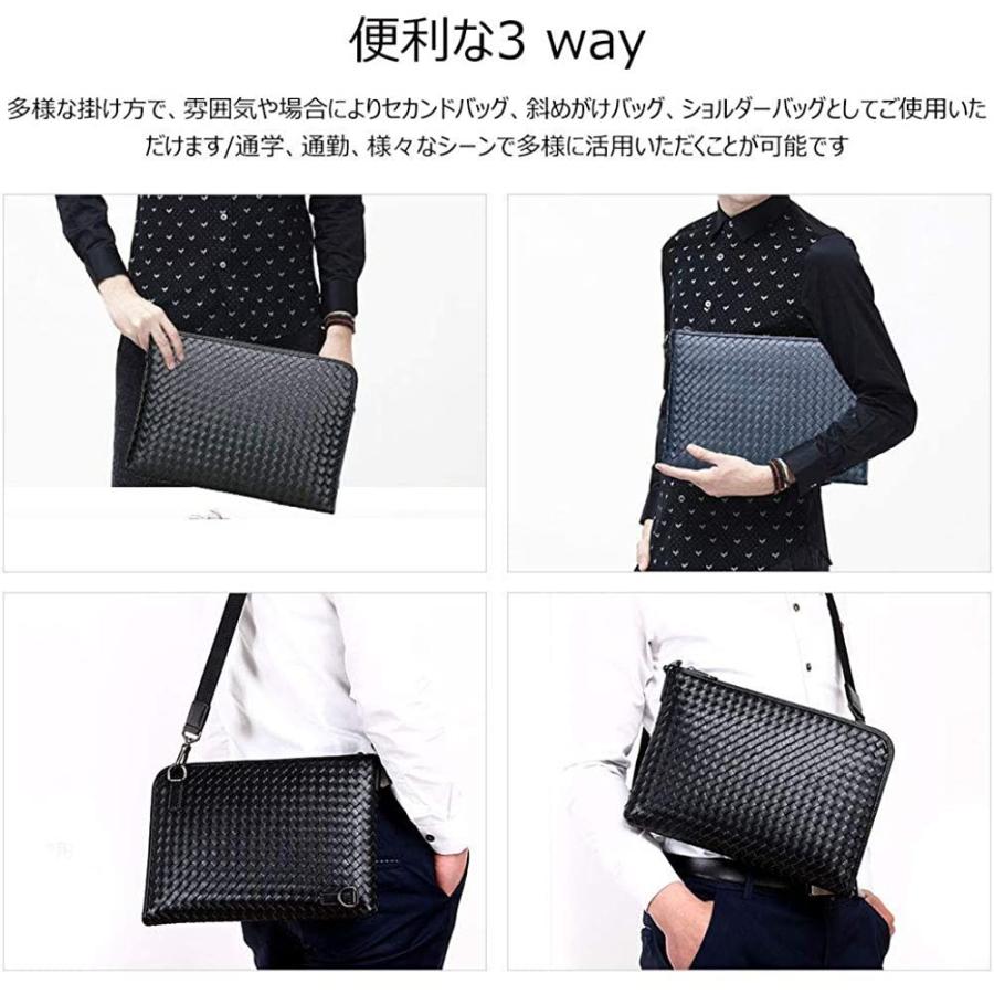 良好品 Whatna 手作り編み込み 2way牛革 セカンド バッグ メンズ バッグ クラッチ ショルダー 肩掛け 結婚式 バッグ 厚手 本 革 バッグ Aiwr Org
