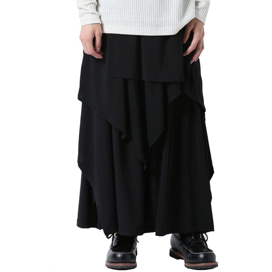 正規 F 黒 メンズ ワイドパンツ スカート付き モード系 レイヤードパンツ アズスーパーソニック 下着 靴下 部屋着 Www Affaires Sociales Gouv Cg