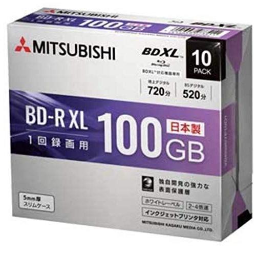 三菱化学メディア 4倍速対応BD-R XL 10枚パック 100GB ホワイトプリンタブル VBR520YP10D1