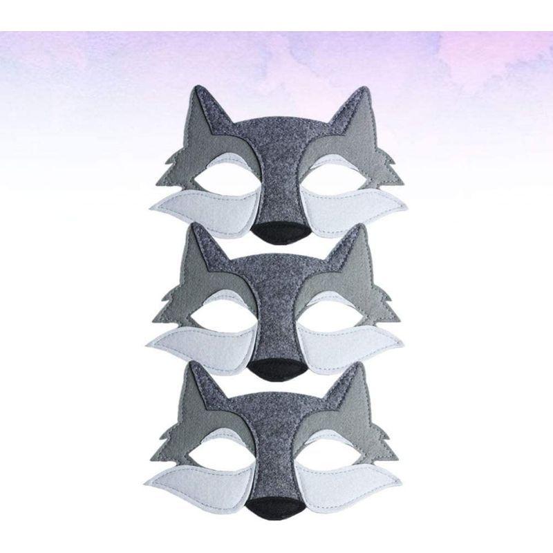 上品な Ledmomo 3pcs 動物 お面 面白い アニマルマスク 可愛いフェルト仮面 オオカミ仮装 コスプレ 子供玩具 写真撮影小道具 誕生日 Blaccoded Com