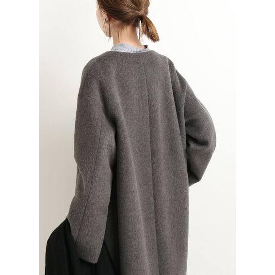 IENA ラムウールノーカラーロングコート 2020AW グレー IENA ラムウールノーカラーロングコート 2020AW グレー