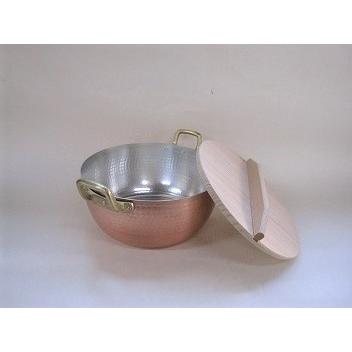 銅製 厚手 鎚目打 両手鍋 （18cm）カス揚付 : 燕市銅製品