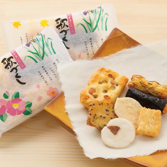 歌づくし 18g×10袋 おかき詰め合わせ 御祝 お返し : ささら屋 Yahoo!店