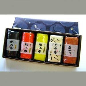 中巻きかまぼこ5本入（赤、昆布、ゆず、しぐれ、焼） | 