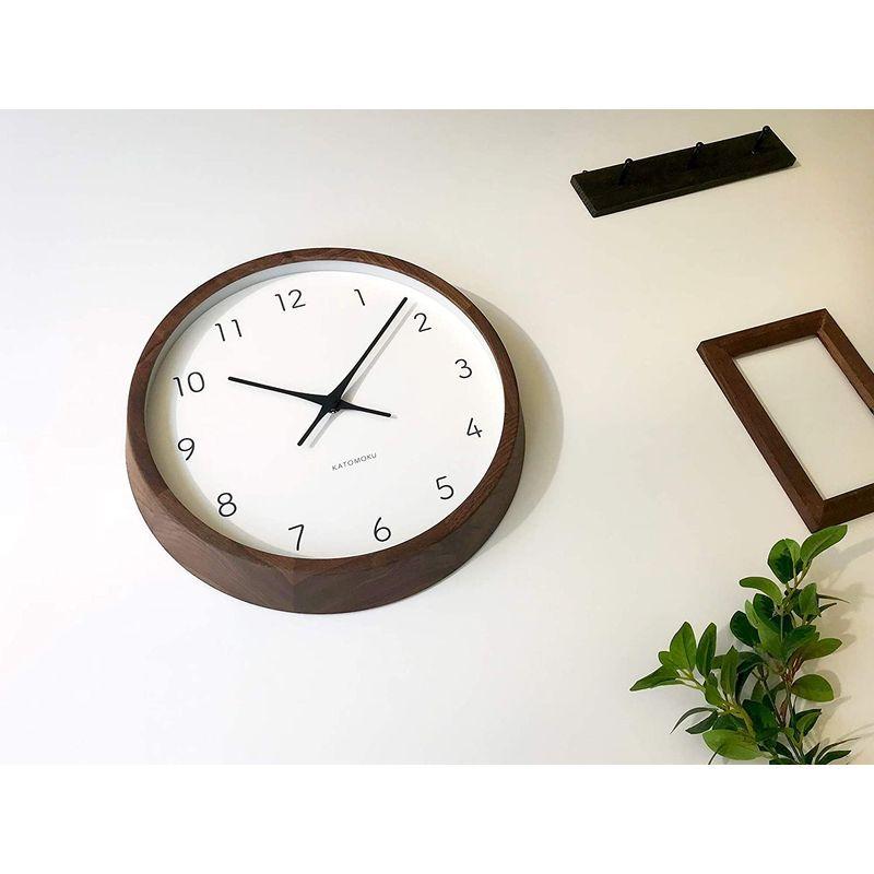 【全品送料無料】 KATOMOKU muku clock 7 ウォールナット 電波時計 連続秒針 km-93RC φ306mm (電波時計)