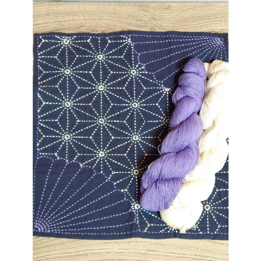 刺し子用ふきん（菊刺しと麻の葉） : 刺し子糸の小鳥屋・Yahoo!店