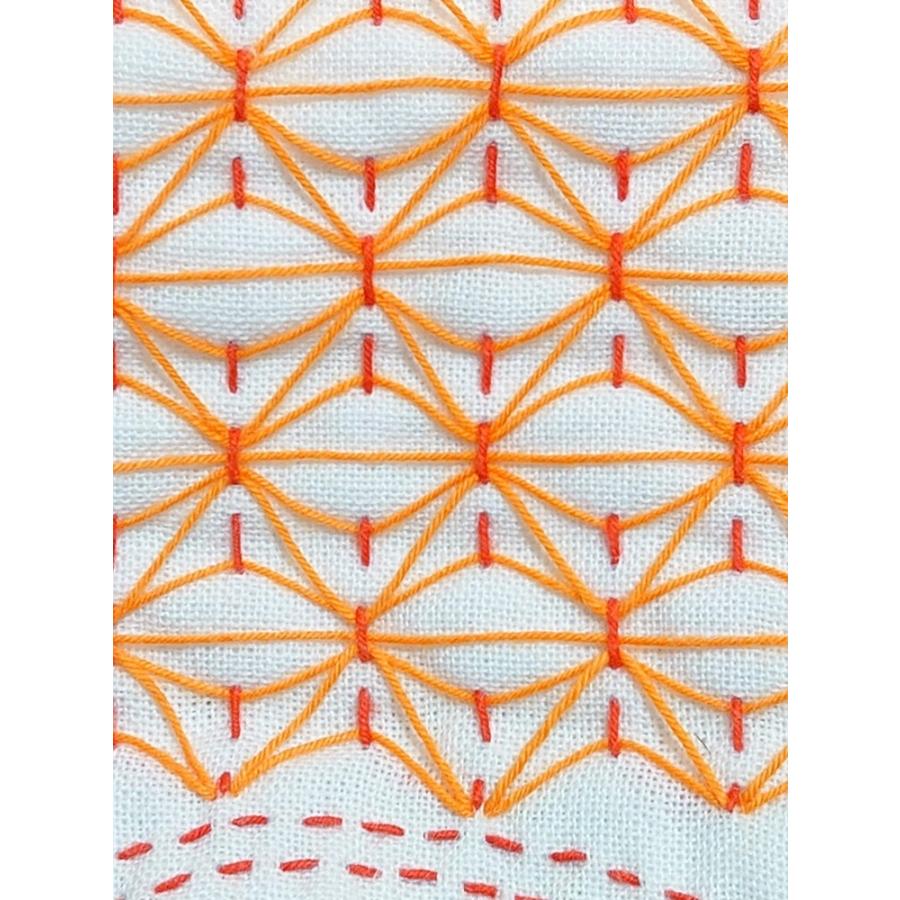 くぐり刺し用ふきん（麻の葉と銭刺し） : 刺し子糸の小鳥屋・Yahoo!店