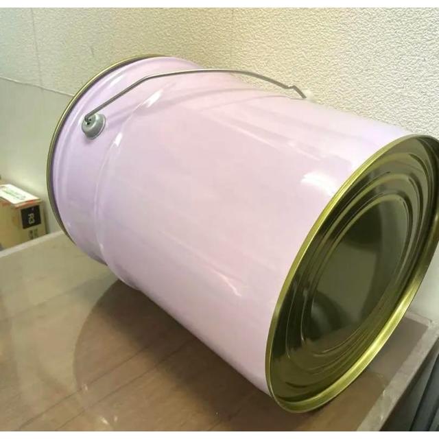 日本製 ペール缶 蓋つき 白 鉄 20L 国産 Pail-CAN 山三製缶 : 工具