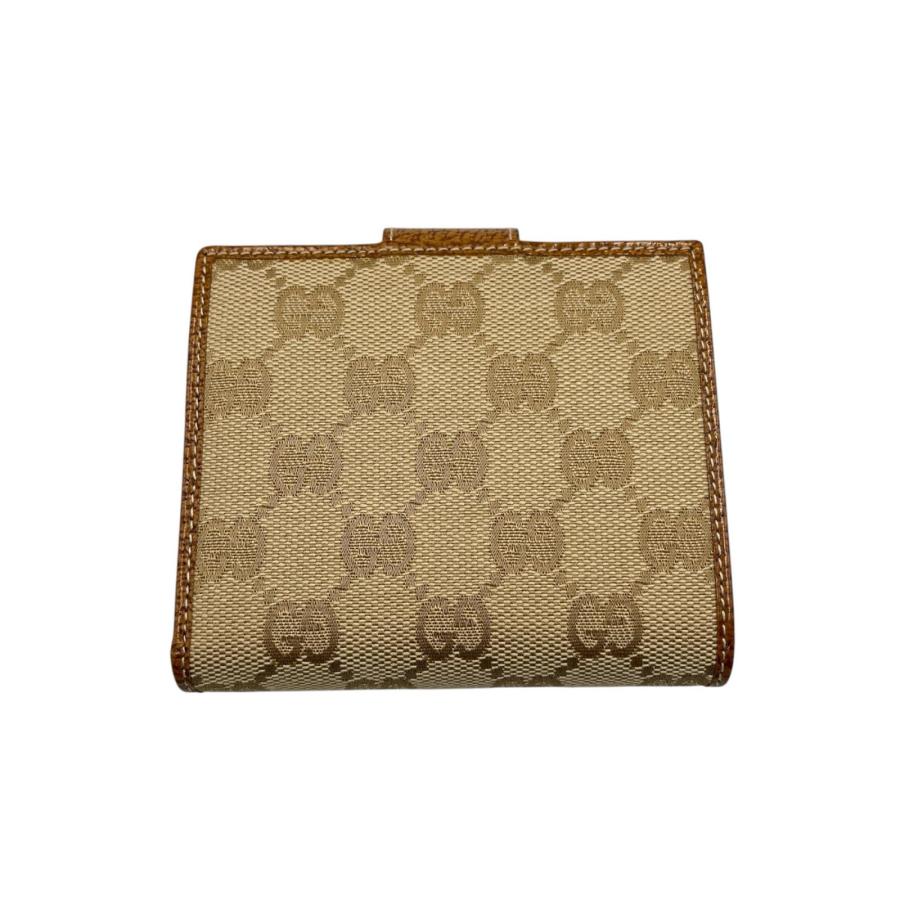 GUCCI（グッチ） 二つ折り財布 ミニ財布 GGキャンバス ブラウン系 