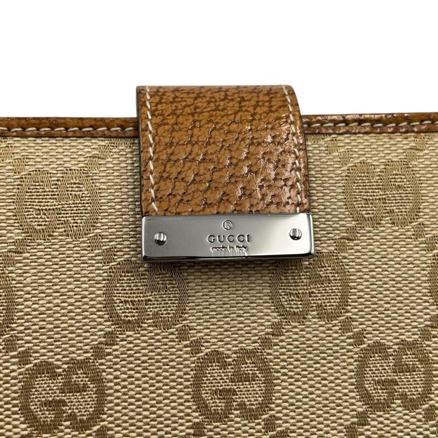 GUCCI（グッチ） 二つ折り財布 ミニ財布 GGキャンバス ブラウン系