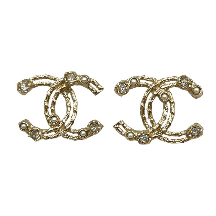 CHANEL（シャネル） ピアス ココマーク ラインストーン フェイクパール 