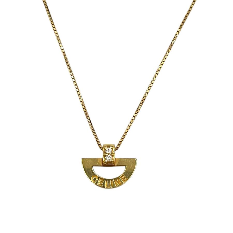 CELINE（セリーヌ） ネックレス ダイヤ付き ロゴネックレス K18 