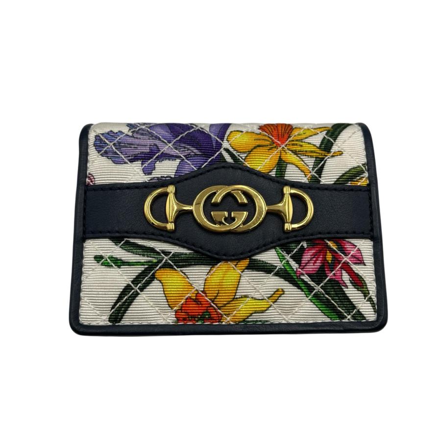 GUCCI（グッチ） ☆ 二つ折り財布 フローラ 花柄 キルティング ミニ 