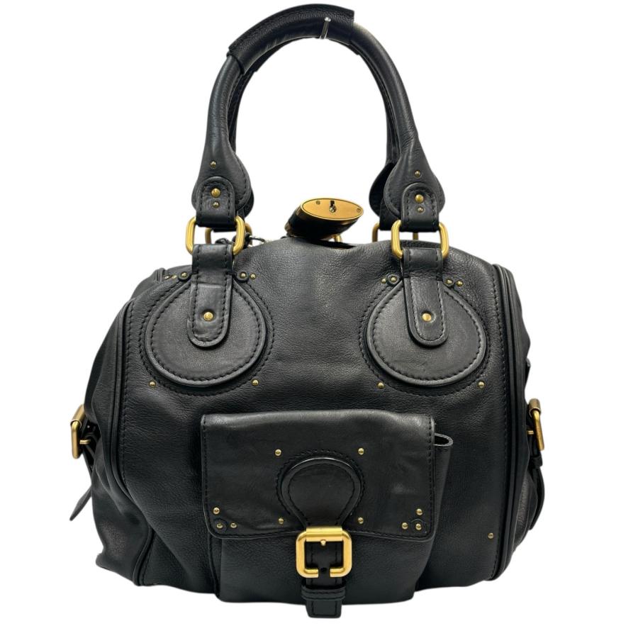 Chloé パディントンミニブラックレザー ハンドバッグ Chloe（クロエ） ハンドバッグ パディントン ミニボストン レザー