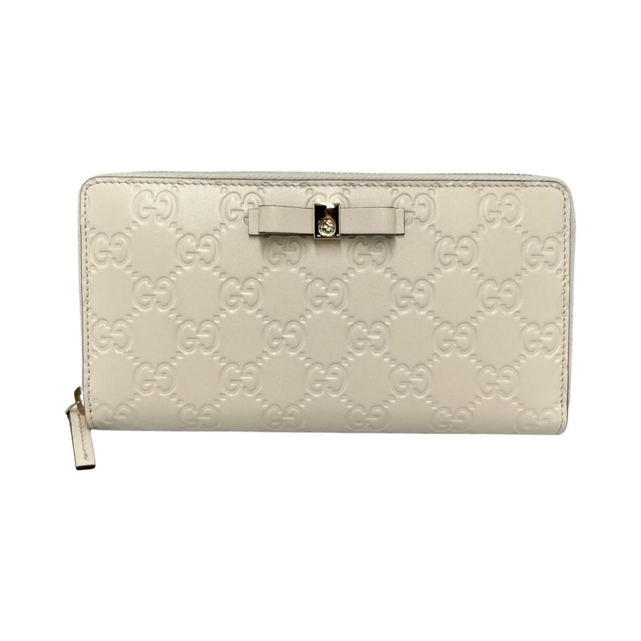 GUCCI グッチ 長財布 グッチシマ ラウンドファスナー レザー  