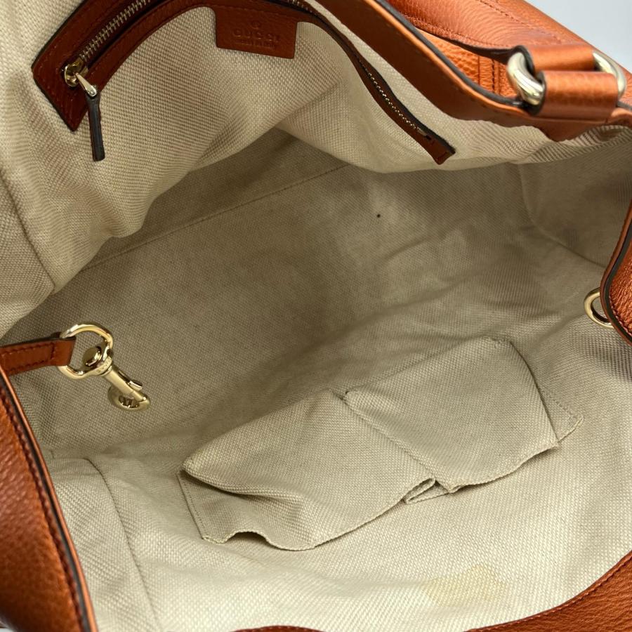 GUCCI グッチ ハンドバッグ ソーホー レザー オレンジ レディース