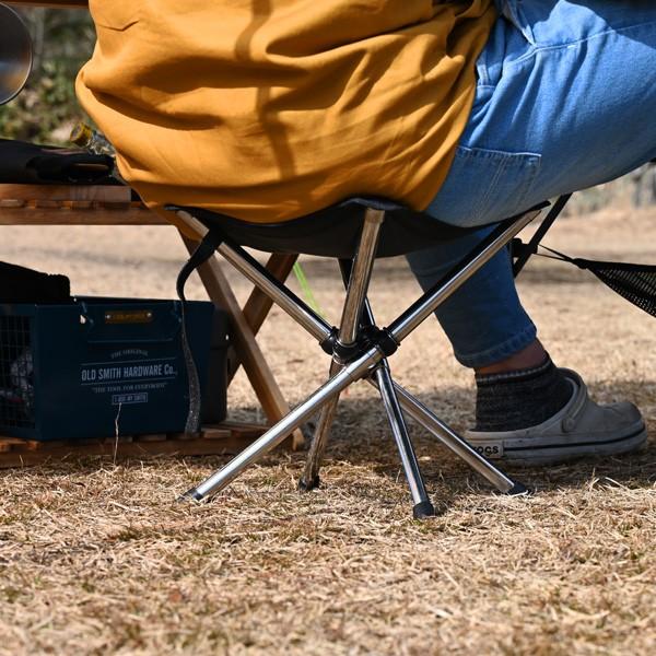 wakufimac アウトドアチェア ソロキャンプ 軽量 折りたたみ 椅子 ブラック コンパクト 小型 4脚 キャンプ 登山 用品 釣り
