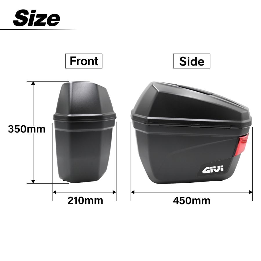並行輸入品 GIVI ジビバイク用 サイドケース 22L E22N 左右セット 汎用