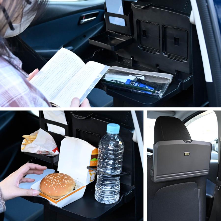 車用 折りたたみテーブル 2個セット ヘッドレスト取付 ドリンク