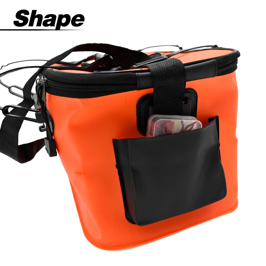 waku fimac フィッシングバッカン 23L オレンジ エアーポンプ付き 折りたたみ式 メッシュ蓋付き 釣り用バッグ |  | 01