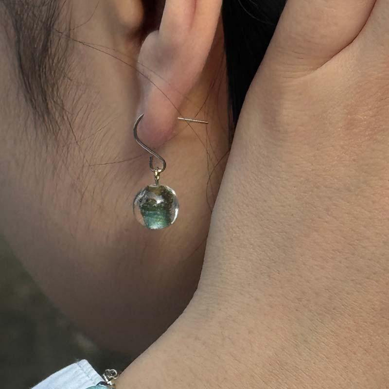 地球玉ピアス : 佐竹ガラス - 通販 - Yahoo!ショッピング